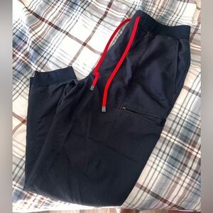 Fabletics Black Joggers with Red Drawstrings